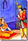 Lakshmana speaking to Sumitra