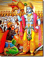 Lord Krishna speaking Bhagavad-gita