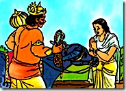 Savitri praying to Yamaraja