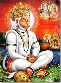 Hanuman practicing bhakti yoga
