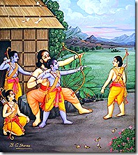 Rama and His brothers learning the military arts