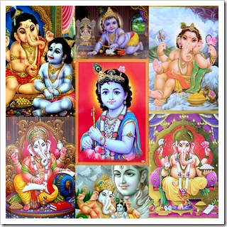 Lord Krishna with Ganesha