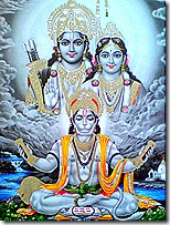 Hanuman praising Sita and Rama