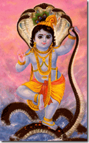 Krishna playing with the Kaliya serpent