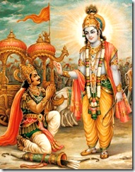 Lord Krishna speaking to Arjuna