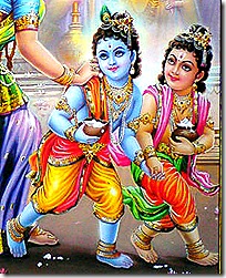 Balarama and Krishna as children
