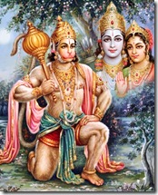 Hanuman thinking of Sita and Rama