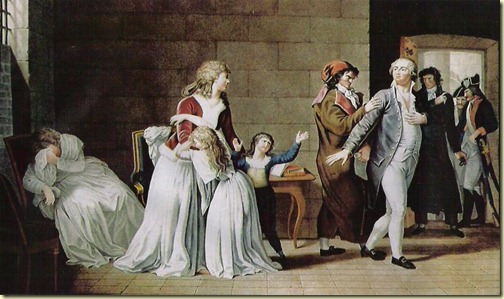 Luis XVI , María Antonieta y sus hijos antes de ser ejecutado.