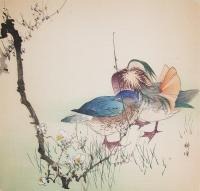 [p120-kogyo-two-mandarin-ducks-and-spring-flowers-8547[2].jpg]