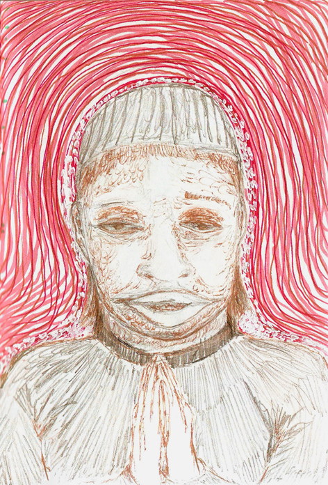 the false guru and his Divine Energy, drawing, own work 2010)