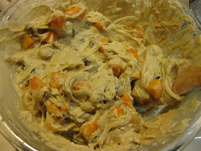 photo of the batter with the persimmons folded in
