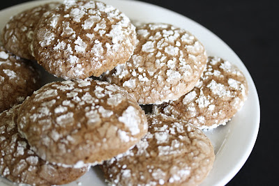 close-up photo of chocolate crinkle cookies on a plate