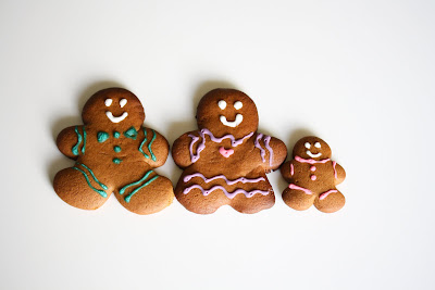 three gingerbread cookies