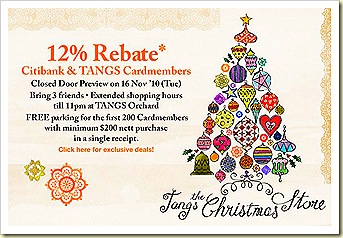 tangs 12% Christmas Sale