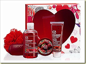 The Body Shop Strawberry Shower Scrub and Soften Collection