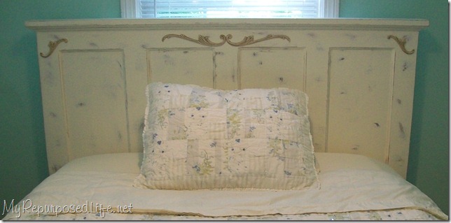 old door headboard old door into a headboard