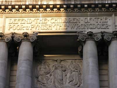 Old Bailey Courthouse Relief: Defend the Children of the Poor and Punish the Wrongdoer