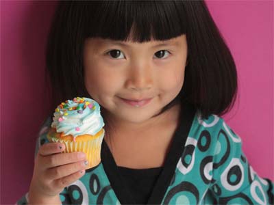 Little Girl with Cupcake