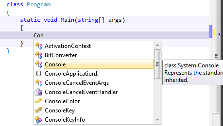 Console in Visual Studio 2010