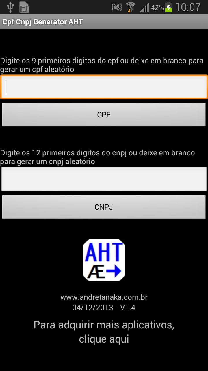 Cpf CNPJ Generator AHT FULL Screen 1