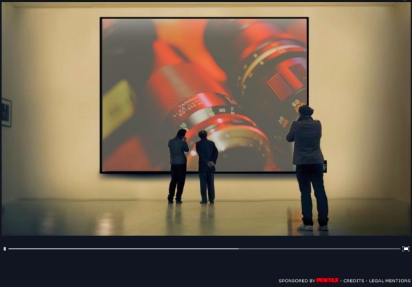 Screen snap from a Pentax ad featuring 1 Snap Music! photography.