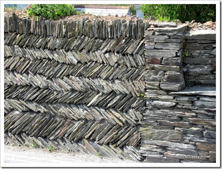 Cornish slate walls built with just earth.