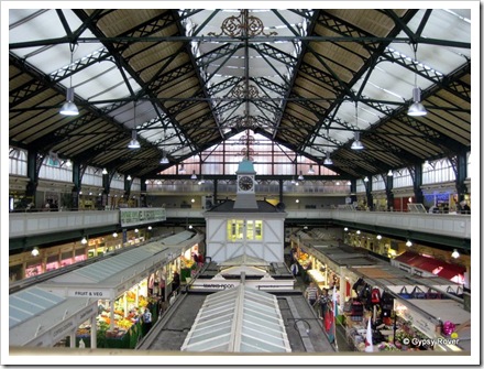 Cardiff's covered market. This building was built in 1891 after the previous building was destroyed.