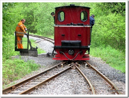 Brecon Mountain Railway. The end of the line and the loco run's around the train for the return trip.