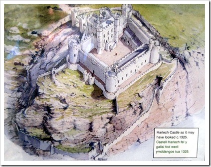 How Harlech castle may have looked in 1325.