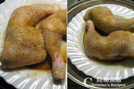 沙薑雞腿製作圖 Steamed Chicken with Ginger and Salt Procedures