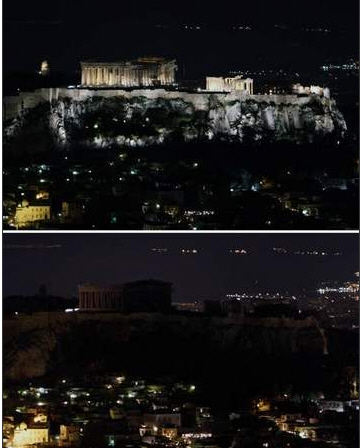 Earth Hour Acropolis Yunani 2009