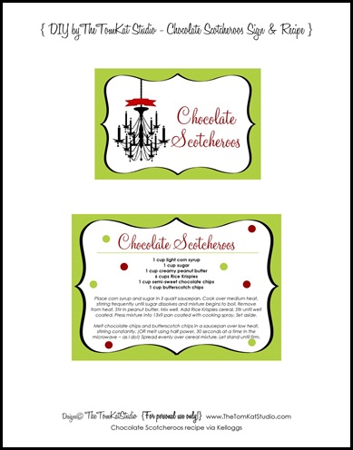 chocolate scotcheroo recipe label - tomkat studio