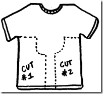 t-shirt cutout
