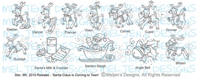 Meljens Designs December 9th Santa Claus is Coming to Town set display
