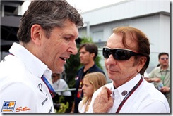 (L to R): Nick Fry (GBR) Mercedes GP Chief Executive Officer with Emerson Fittipaldi (BRA) FIA Race Steward.
Formula One World Championship, Rd 8, Canadian Grand Prix, Race Day, Montreal, Canada, Sunday 13 June 2010.
