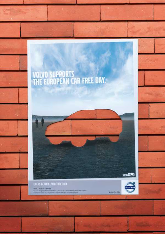 Volvo have made advertising with the cut out car