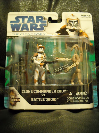 MOSC Exclusive Star Wars The Clone Wars Commander Cody vs Battle Droid 