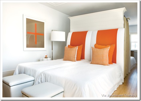 bedroom orange headboards