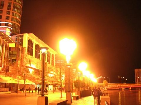 melbourne fire at night