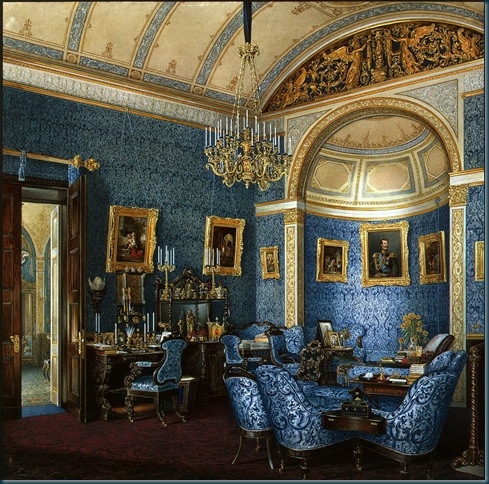 Los interiores del Palacio de Invierno. Boudoir Gran Duquesa María Alexandrovna