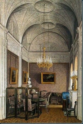 Los interiores del Palacio de Invierno. El Boudoir de emperatriz Alejandra Feodorovna