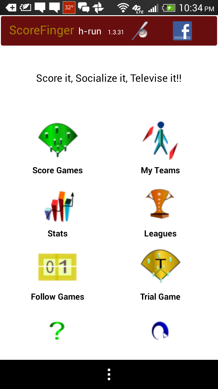 ScoreFinger Scorekeeper Screen 1