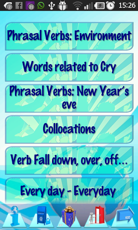 Android application English Pictures Phrasal verbs screenshort