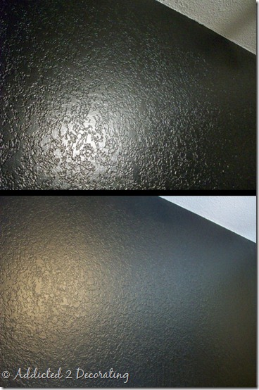 black wall before and after