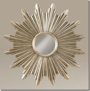 labarge sunburst mirror with silver leaf finish