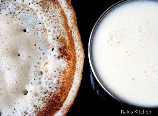 aapam with coconut milk