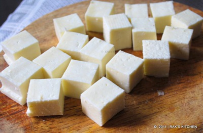 Cubed paneer Cubed paneer
