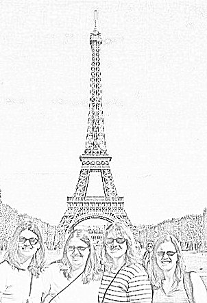 Black And White Eiffel Tower Canvas. royalty free could Eiffel