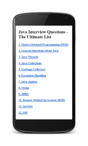 【免費書籍App】Java Interview Questions-APP點子