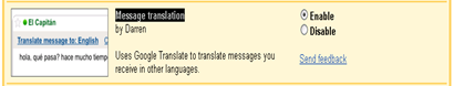 Gmail Labs: Message translation